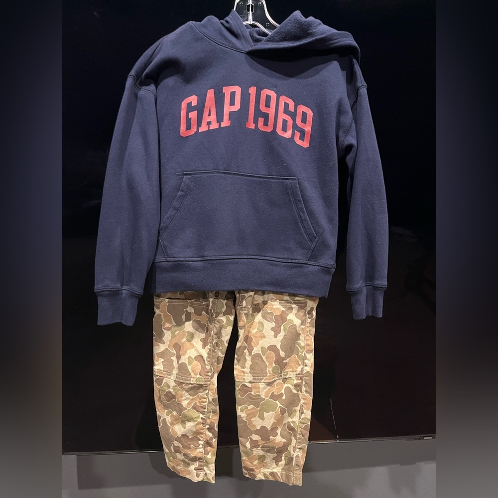 GAP Navy Hoodie with Camo Pants